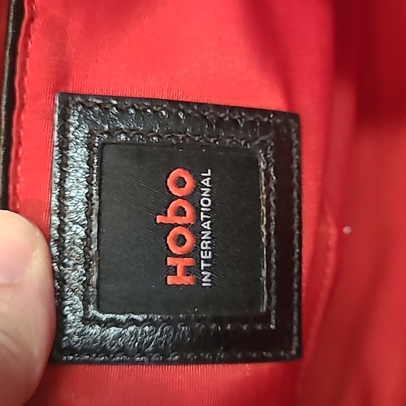 Hobo Crossbody Black Leather Front Flap Adjustable Strap Silver Accents - Picture 7 of 15